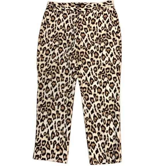 Banana Republic AVERY Leopard Print Ankle Length Light Weight Pants Size 6 - Picture 7 of 11